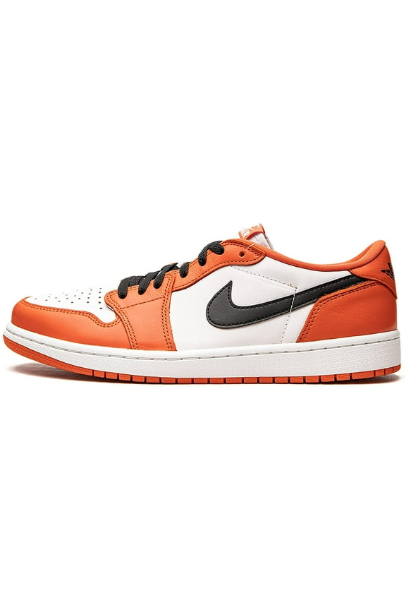 Mens Air Jordan 1 Low OG Starfish, Orange/White/Black, 8