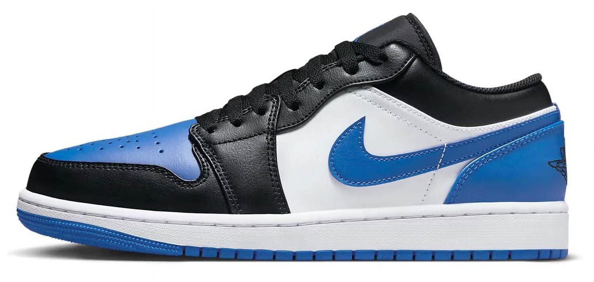 Nike Men's Air Jordan 1 Low, White/Royal Blue-Black-White, Size 10