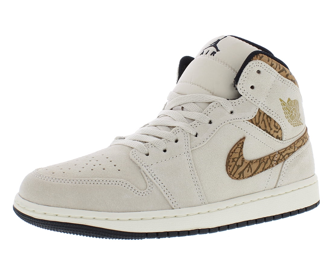 Jordan Men's Air Jordan 1 Mid SE, Light Orewood Brown, Metallic