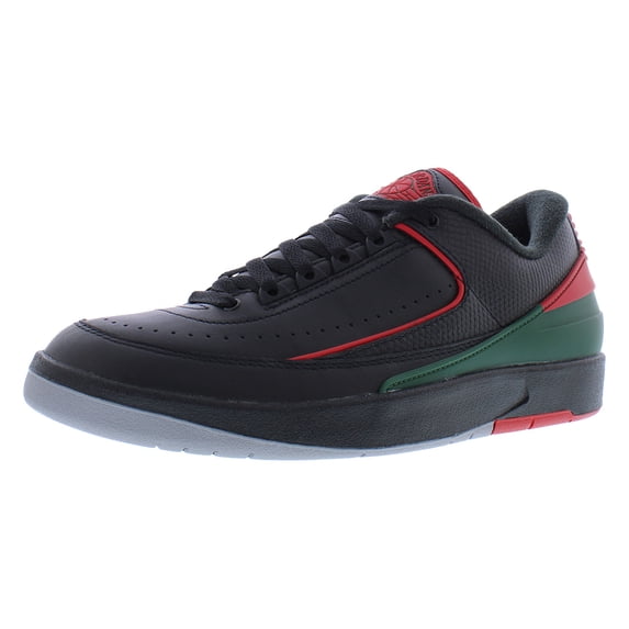Nike Air Jordan 2 Retro Low Leather Unisex Shoes Size 8, Color: Black/Fire Red/Fir/Cement Grey