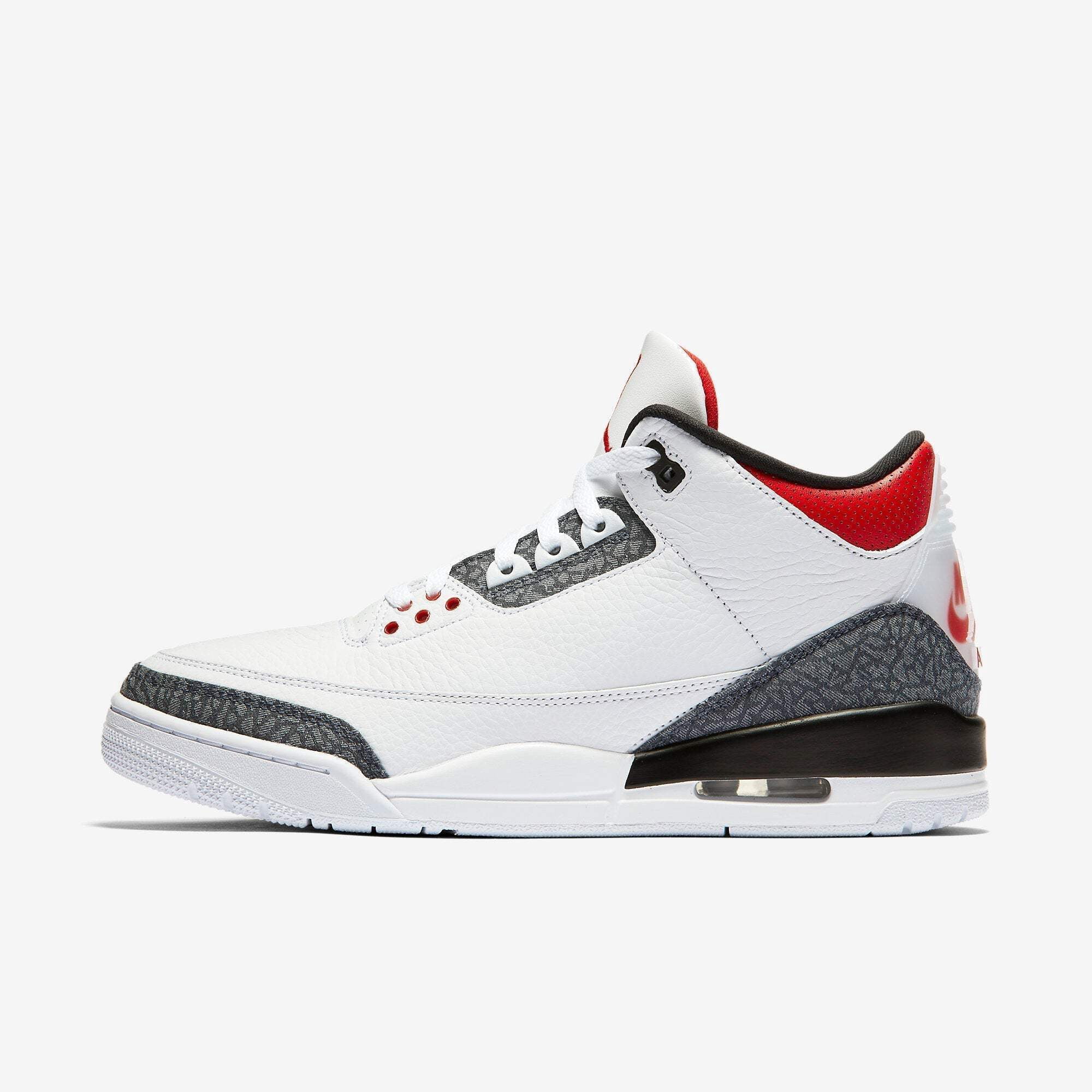 Air Jordan Men's 3 Retro 'Fire Red' Leather Upper, Elephant