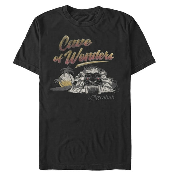 Men's Aladdin Cave of Wonder Postcard  Graphic Tee Black X Large