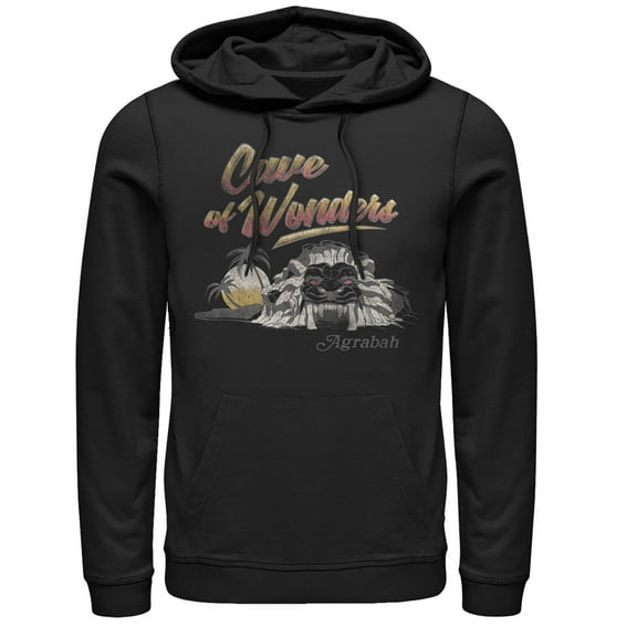 Men's Aladdin Cave of Wonder Postcard  Pull Over Hoodie Black Medium