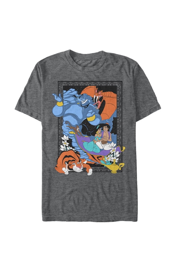 Men's Aladdin Character Frame Graphic Tee Charcoal Heather 2X Large