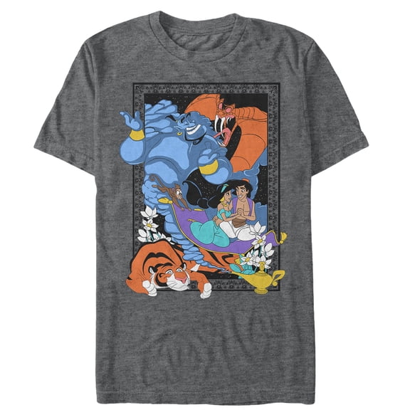 Men's Aladdin Character Frame Graphic Tee Charcoal Heather 5X Large