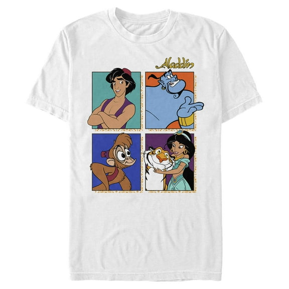 Men's Aladdin Character Portrait Squares  Graphic T-Shirt