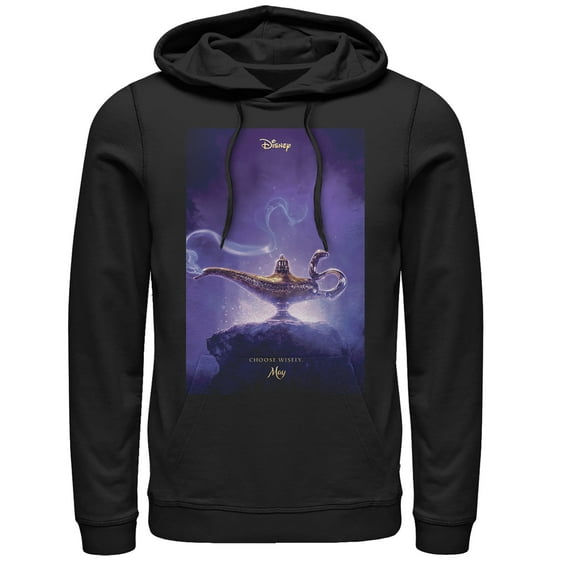 Men's Aladdin Choose Wisely Movie Poster Pull Over Hoodie Black Medium