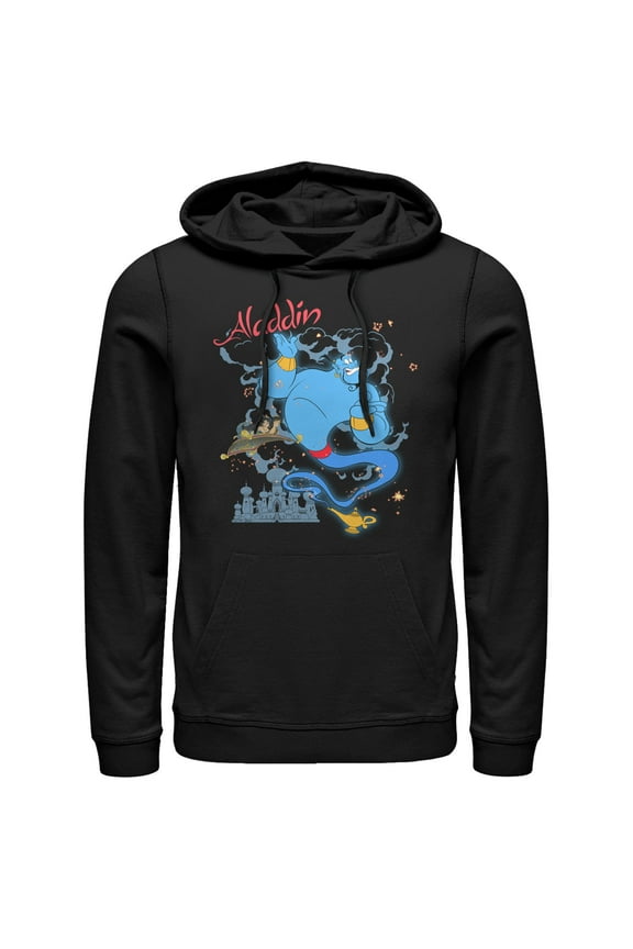 Men's Aladdin Genie Agrabah Arrival  Pull Over Hoodie Black Large