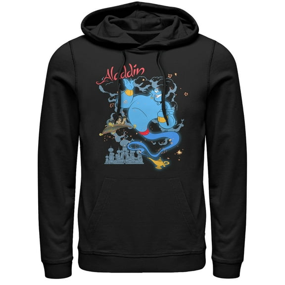Men's Aladdin Genie Agrabah Arrival  Pull Over Hoodie Black Small