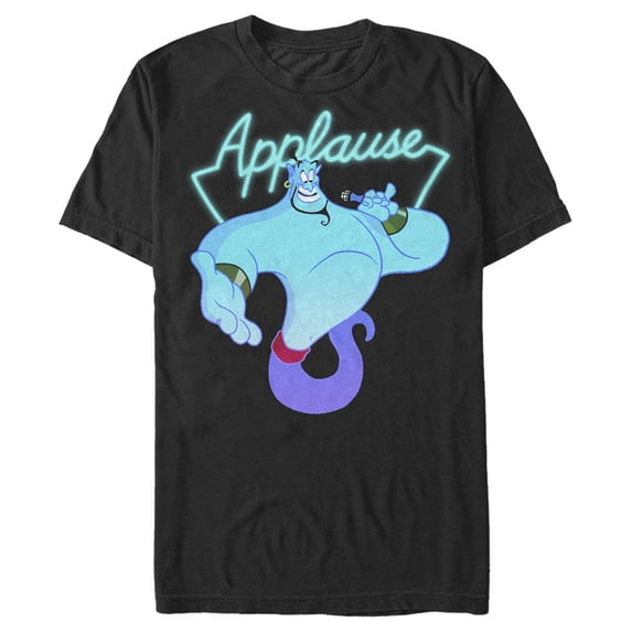Men's Aladdin Genie Applause Graphic Tee Black 4X Big Tall