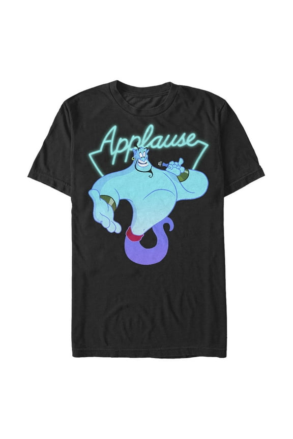 Men's Aladdin Genie Applause Graphic Tee Black 4X Big Tall