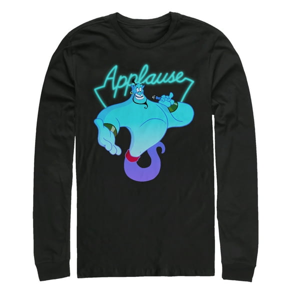 Men's Aladdin Genie Applause Long Sleeve Shirt Black Medium