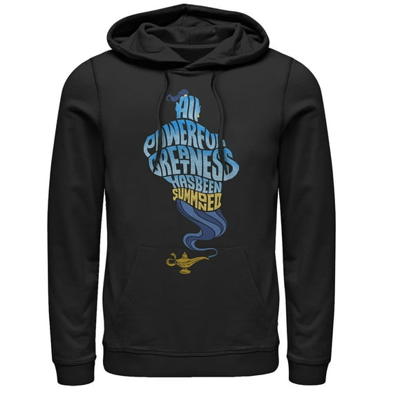 Men's Aladdin Genie Greatness Summoned  Pull Over Hoodie Black X Large