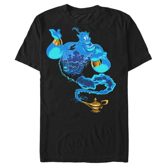 Men's Aladdin Genie Lamp Scene Graphic Tee Black Small