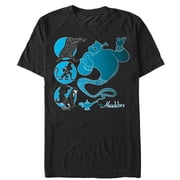 Mens Aladdin Genie and Friends Graphic Tee Black Large