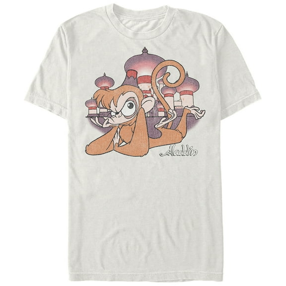 Men's Aladdin Grumpy Abu Graphic Tee Cream Large