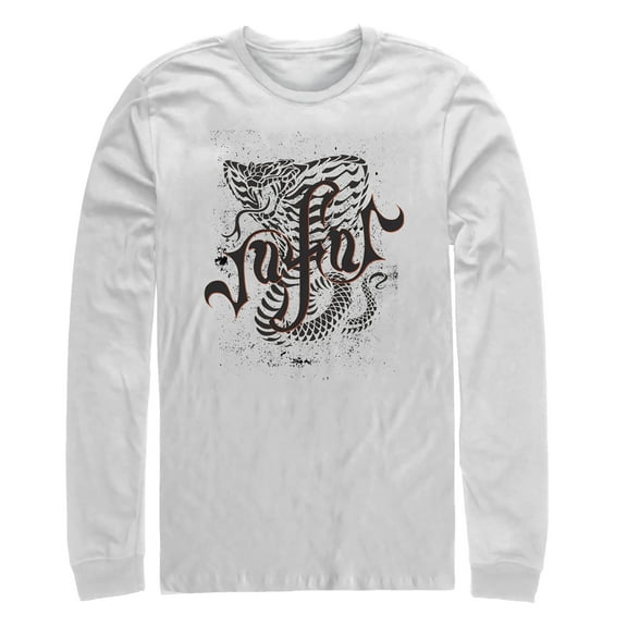 Men's Aladdin Jafar Cobra Scrawl  Long Sleeve Shirt White Medium