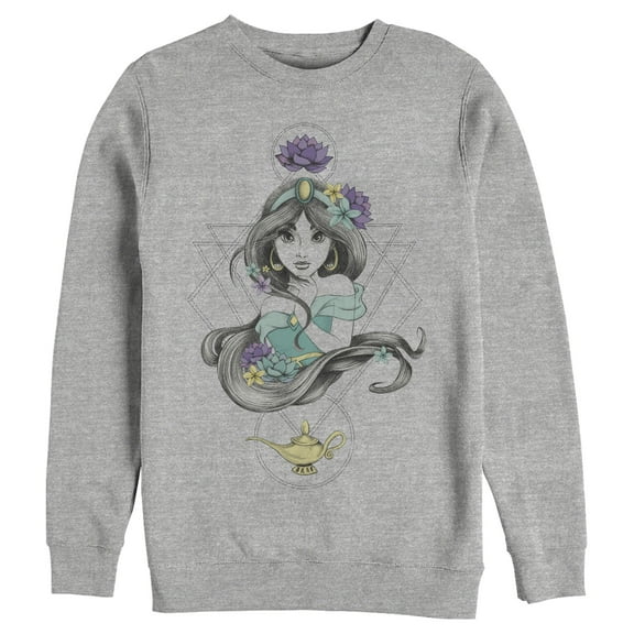 Men's Aladdin Jasmine Character Frame Sweatshirt Athletic Heather Medium
