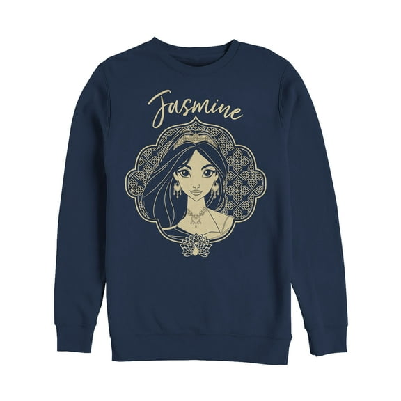 Men's Aladdin Jasmine Ornate Frame Sweatshirt Navy Blue Small