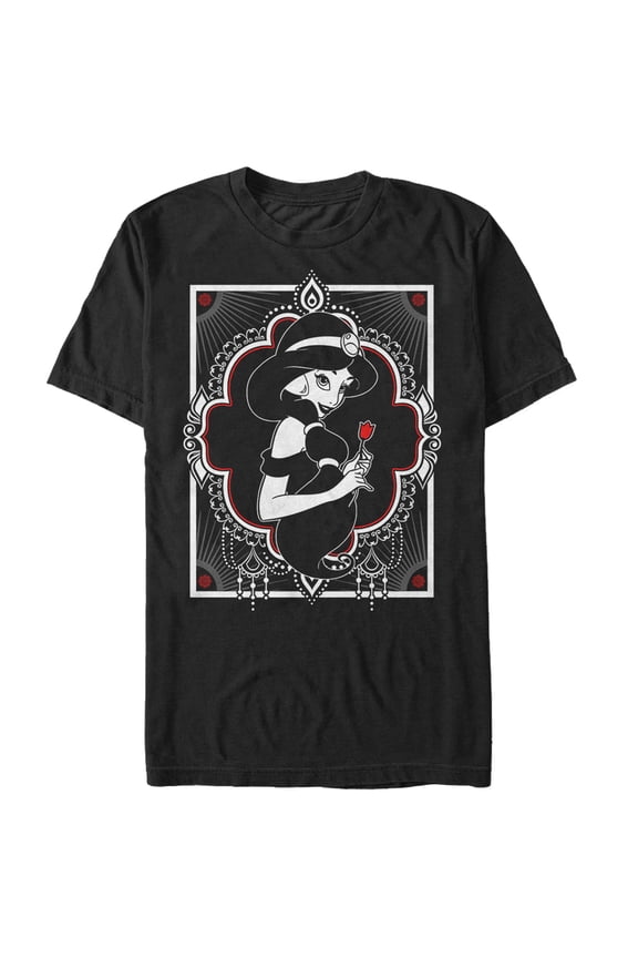 Men's Aladdin Jasmine Rose Graphic Tee Black Large