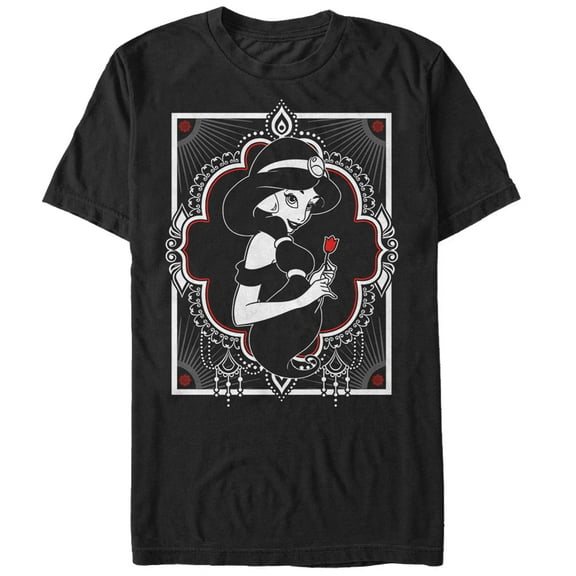 Men's Aladdin Jasmine Rose Graphic Tee Black Medium