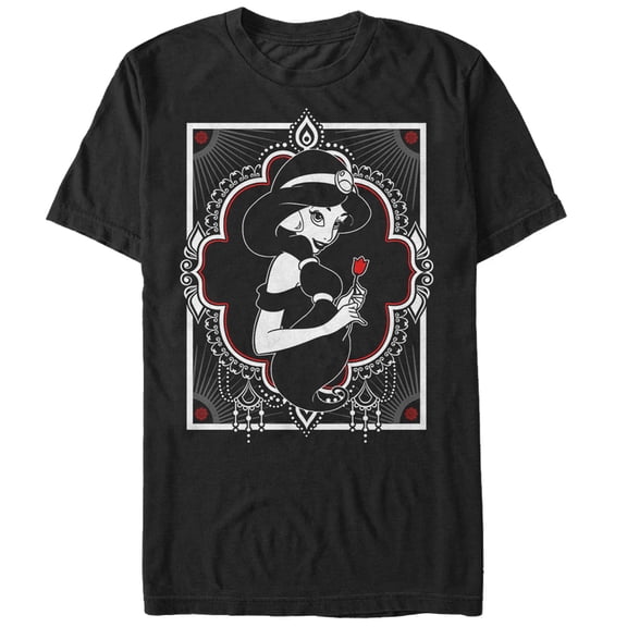 Men's Aladdin Jasmine Rose Graphic Tee Black X Large