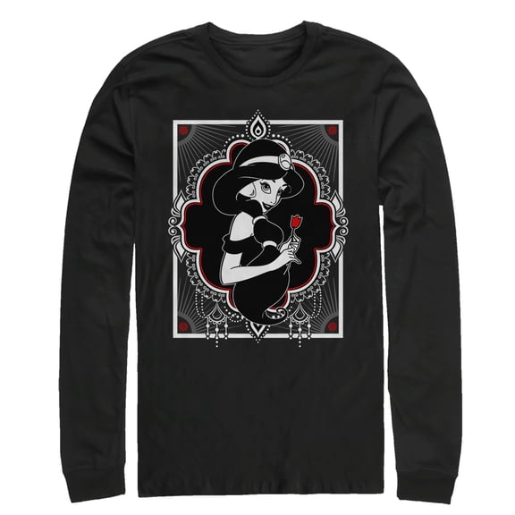 Men's Aladdin Jasmine Rose Long Sleeve Shirt Black X Large