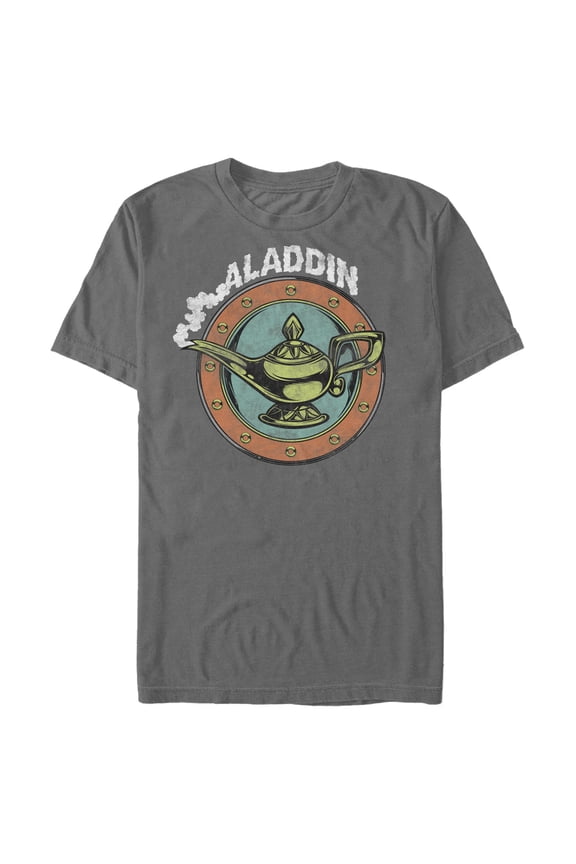 Men's Aladdin Magic Lamp Distressed Logo Graphic T-Shirt