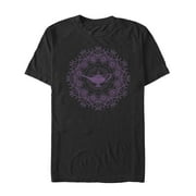 Mens Aladdin Magical Lamp Mandala Graphic Tee Black Large