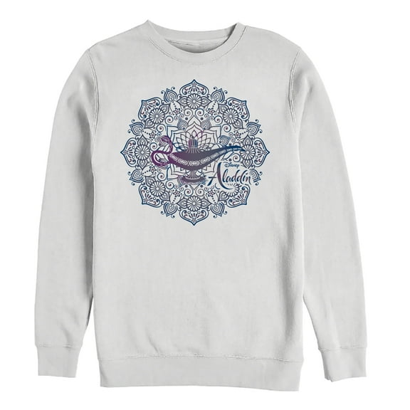 Men's Aladdin Magical Lamp Mandala Symbol Sweatshirt White Large