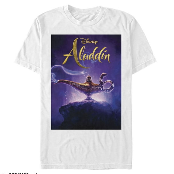 Men's Aladdin Movie Poster Magic Graphic Tee White Large
