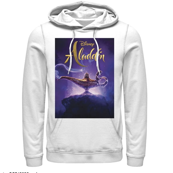 Men's Aladdin Movie Poster Magic  Pull Over Hoodie White Large