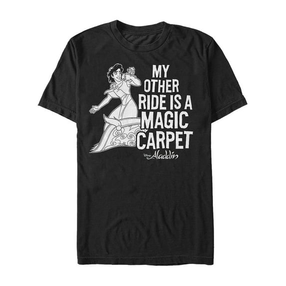 Men's Aladdin My Other Ride is a Magic Carpet Graphic Tee Black Medium
