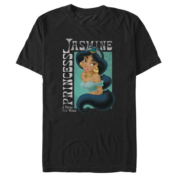 Men's Aladdin Princess Jasmine A Whole New World Poster Graphic Tee Black 2X Large