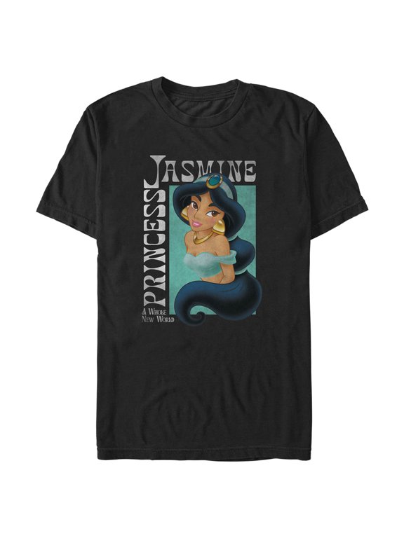 Men's Aladdin Princess Jasmine A Whole New World Poster Graphic Tee Black 2X Large