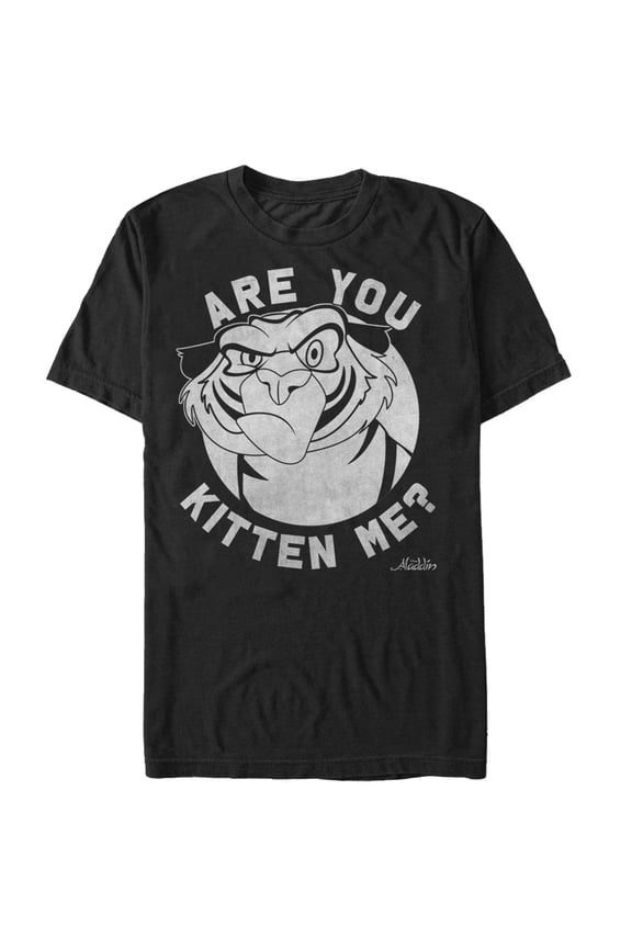 Men's Aladdin Rajah Kitten Me Graphic Tee Black 2X Large