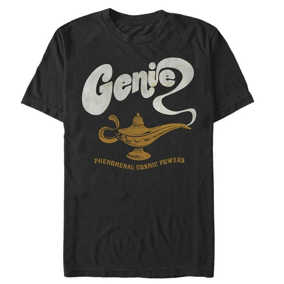 Men's Aladdin Retro Genie Power Graphic Tee Black 2X Large