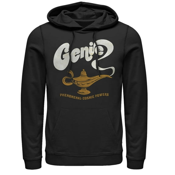Men's Aladdin Retro Genie Power  Pull Over Hoodie Black Large