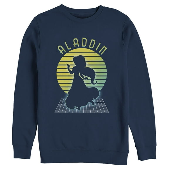 Men's Aladdin Retro Jasmine Grid  Sweatshirt Navy Blue Medium