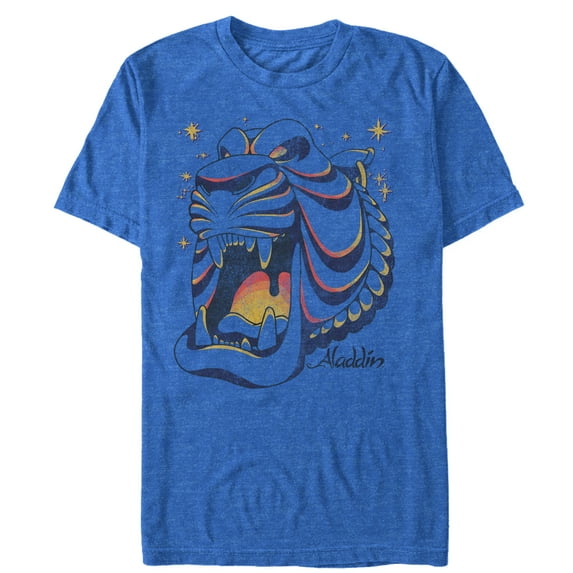 Men's Aladdin Sand Tiger Cave Graphic Tee Royal Blue Heather Medium