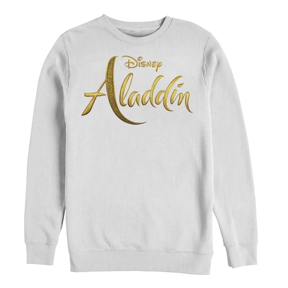 Men's Aladdin Script Logo  Sweatshirt White X Large