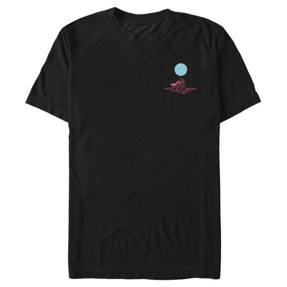 Men's Aladdin Small Magic Carpet Ride Outline Graphic T-Shirt
