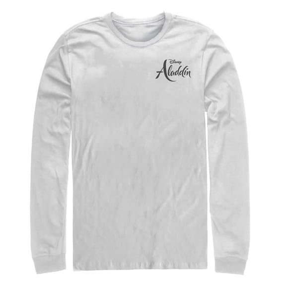 Men's Aladdin Title Logo Badge  Long Sleeve Shirt White 2X Large
