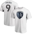 thumbnail image 1 of Men's Alan Pulido White Sporting Kansas City Authentic Stack Player Name & Number T-Shirt, 1 of 3
