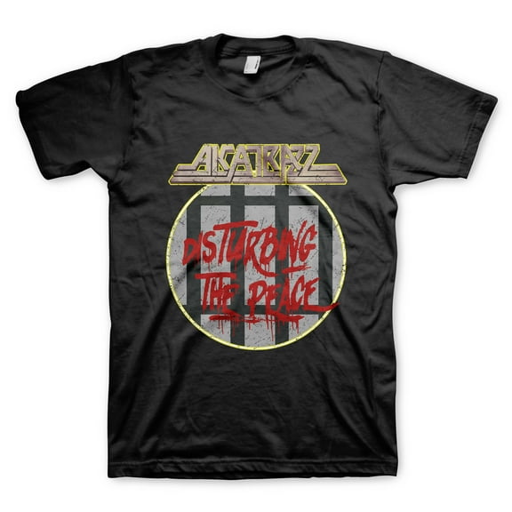 Men's Alcatrazz Disturbing The Peace Black T-shirt Large Black