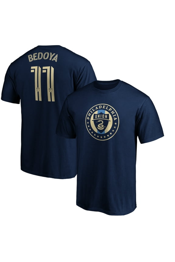 Men's Alejandro Bedoya Navy Philadelphia Union Authentic Stack Player Name & Number T-Shirt