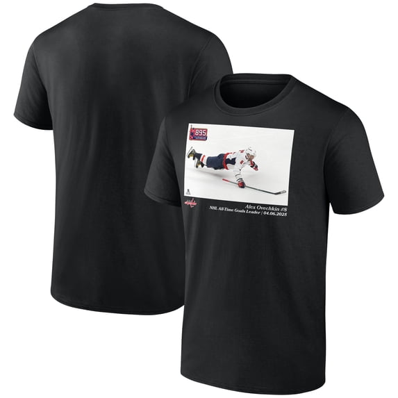 Men's Alexander Ovechkin Black Washington Capitals NHL All-Time Goals Leader T-Shirt