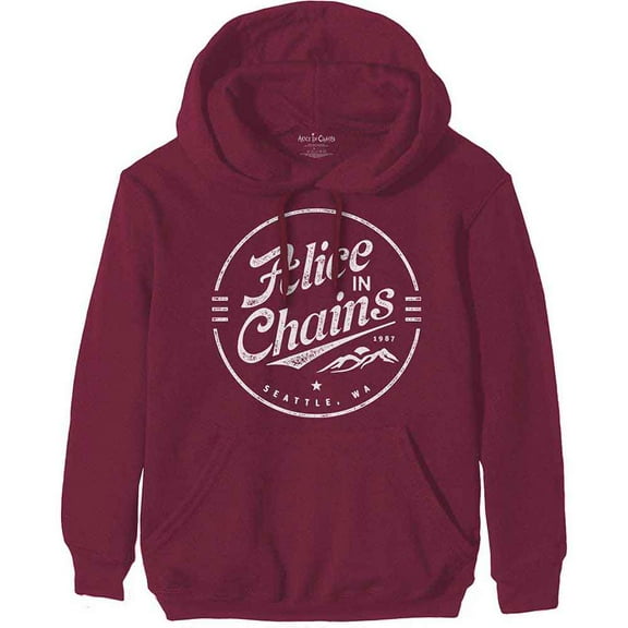 Men's Alice In Chains Circle Emblem Hooded Sweatshirt Small Maroon