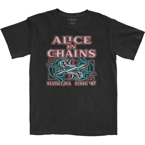 Men's Alice In Chains Totem Fish T-shirt Large Black