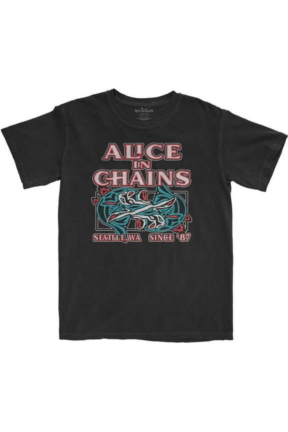 Men's Alice In Chains Totem Fish T-shirt Large Black